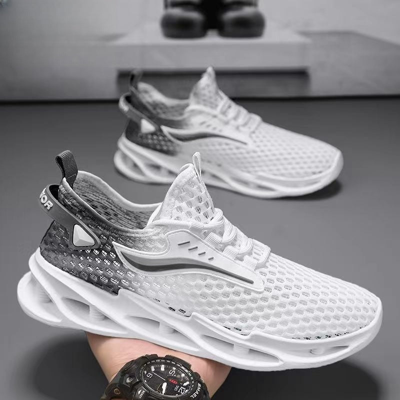 Sneakers à lacets pour hommes, chaussures de sport en maille | chaussures de course à semelle creuse